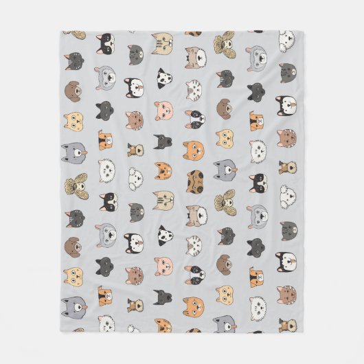 Couverture Polaire Amusement animal : Chiens de chats Doodle Mix (Devant)