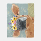 Couverture Polaire Amusement de ferme - vache avec la couronne de (Devant)