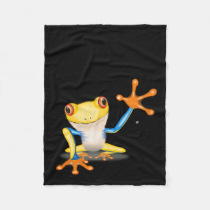 Couverture Polaire Amusement et grenouille d'arbre observée par roug