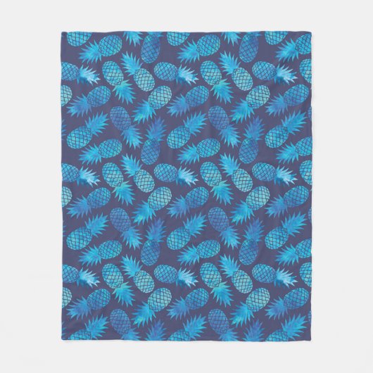 Couverture Polaire Ananas Blue Tie Dye (Devant)