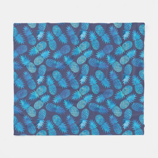 Couverture Polaire Ananas Blue Tie Dye (Devant (Horizontal))