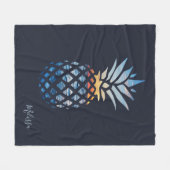 Couverture Polaire Ananas coucher de soleil Seaview Élégant Graphisme (Devant (Horizontal))