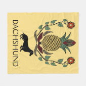 Couverture Polaire Ananas de bienvenue de Dachshund (Devant (Horizontal))