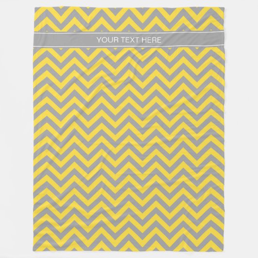 Couverture Polaire Ananas Dk Grey LG Chevron Dk Grey Nom Monogramme (Devant)
