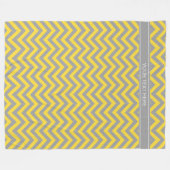Couverture Polaire Ananas Dk Grey LG Chevron Dk Grey Nom Monogramme (Devant (Horizontal))