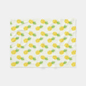 Couverture Polaire Ananas et rayures tropicaux (Devant (Horizontal))
