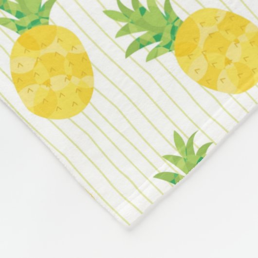 Couverture Polaire Ananas et rayures tropicaux (Coin)