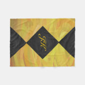 Couverture Polaire Ananas Monogramme jaune et diamant noir (Devant (Horizontal))