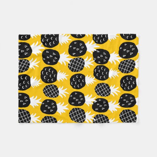 Couverture Polaire Ananas noir (Devant (Horizontal))