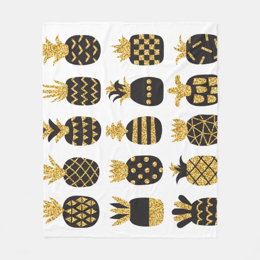 Couverture Polaire Ananas noirs : Ensemble texturé unique (Devant)