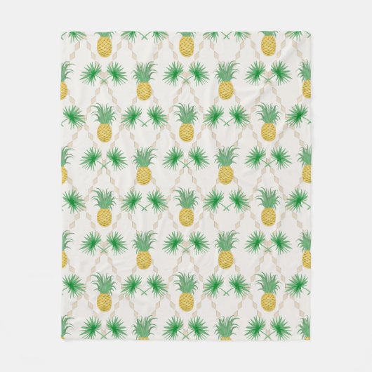 Couverture Polaire Ananas, rétro (Devant)