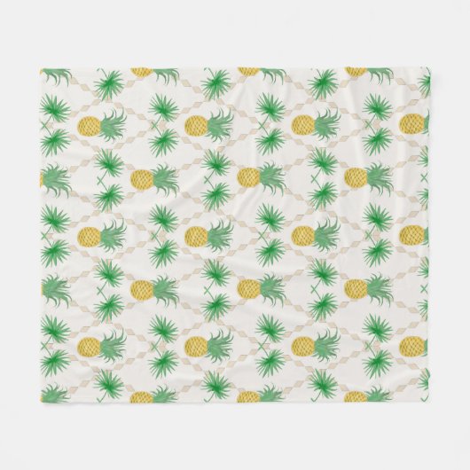 Couverture Polaire Ananas, rétro (Devant (Horizontal))