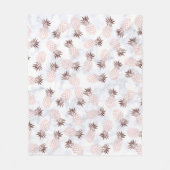 Couverture Polaire ananas rose d'or de marbre blanc moderne élégant (Devant)