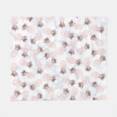 Couverture Polaire ananas rose d'or de marbre blanc moderne élégant (Devant (Horizontal))