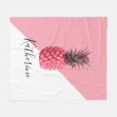 Couverture Polaire Ananas rose et blanc de la poupée (Devant (Horizontal))