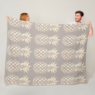 Couverture Polaire Ananas rose et gris d'or d'en cuivre assez éléga