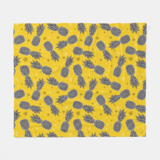 Couverture Polaire Ananas sur l'or (Devant (Horizontal))