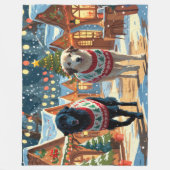 Couverture Polaire Anatolian Shepherd Dogs Christmas Snow Holiday (Devant)