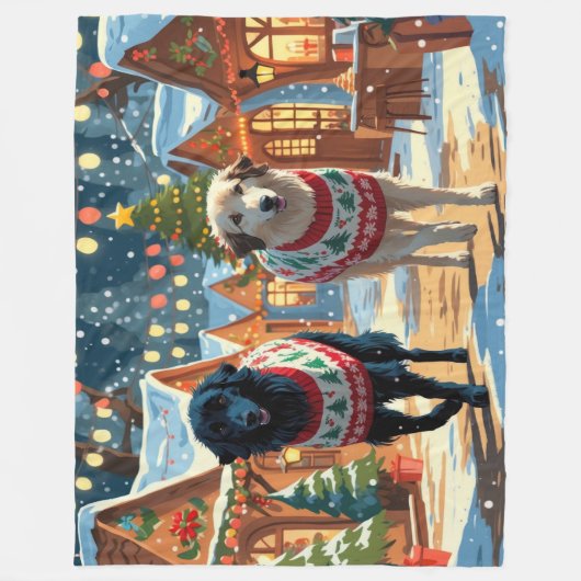 Couverture Polaire Anatolian Shepherd Dogs Christmas Snow Holiday (Devant)