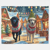 Couverture Polaire Anatolian Shepherd Dogs Christmas Snow Holiday (Devant (Horizontal))