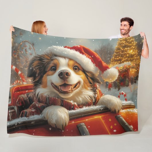 Couverture Polaire Anatolie Berger Chien Roller Dessous de verre Noël (En situation)