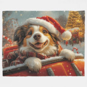 Couverture Polaire Anatolie Berger Chien Roller Dessous de verre Noël (Devant (Horizontal))