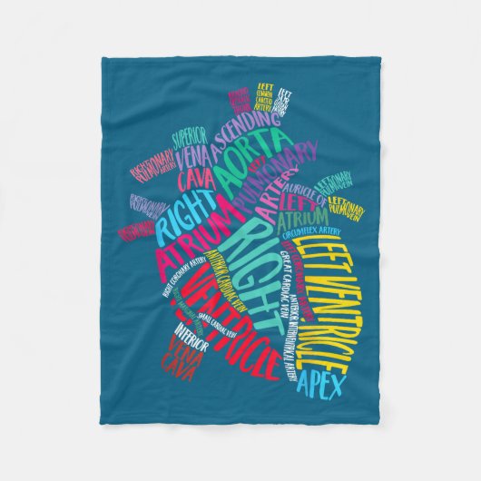 Couverture Polaire Anatomical Heart Design Cardiac Cardiovascular Icu (Devant)