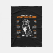 Couverture Polaire Anatomie Drôle D'Un Chien De Terre-Neuve (Devant)
