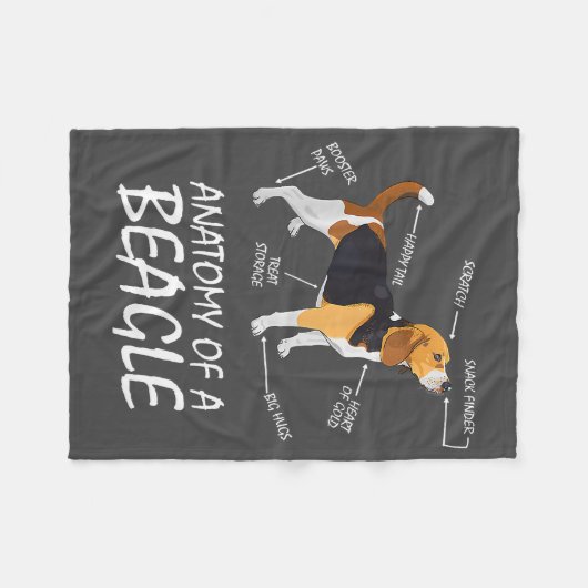 Couverture Polaire Anatomie D'Un Amoureux des chiens Beagle (Devant (Horizontal))