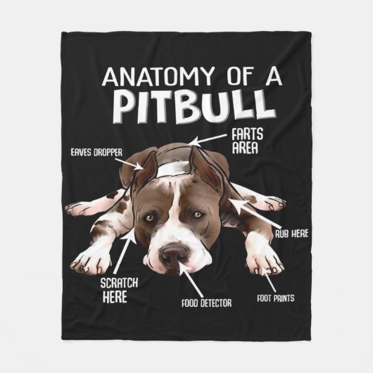 Couverture Polaire Anatomie D'Un Pitbull Américain (Devant)
