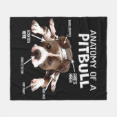 Couverture Polaire Anatomie D'Un Pitbull Américain (Devant (Horizontal))