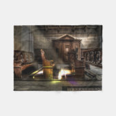 Couverture Polaire Ancien banc de l'église en bois avec Kneeler (Devant (Horizontal))