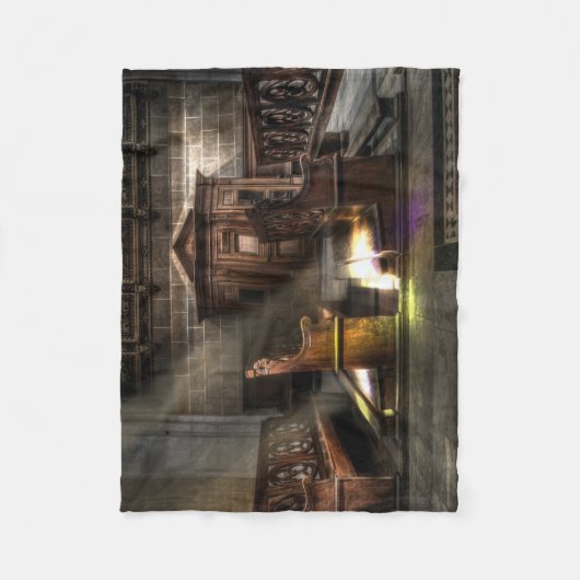 Couverture Polaire Ancien banc de l'église en bois avec Kneeler (Devant)