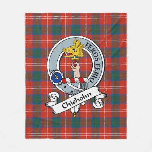 Couverture Polaire Ancien Clan de Chisholm Badge Tartan Plaid (Devant)