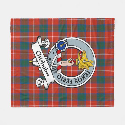 Couverture Polaire Ancien Clan de Chisholm Badge Tartan Plaid (Devant (Horizontal))