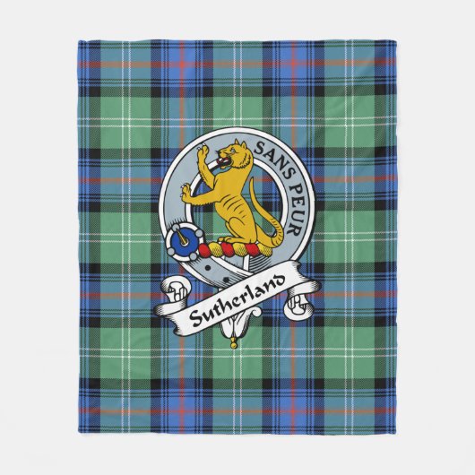 Couverture Polaire Ancien Clan Sutherland Badge Tartan Plaid (Devant)