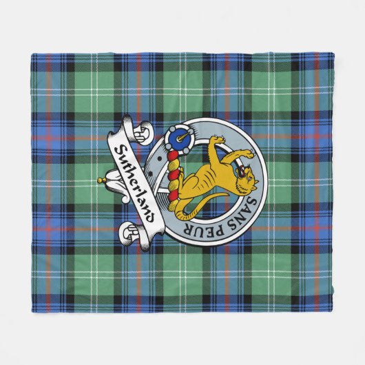 Couverture Polaire Ancien Clan Sutherland Badge Tartan Plaid (Devant (Horizontal))