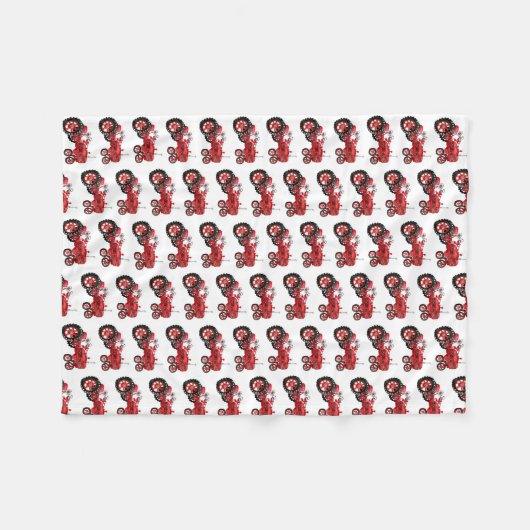 Couverture Polaire Ancien tracteur rouge (Devant (Horizontal))