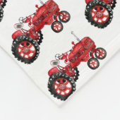 Couverture Polaire Ancien tracteur rouge (Coin)