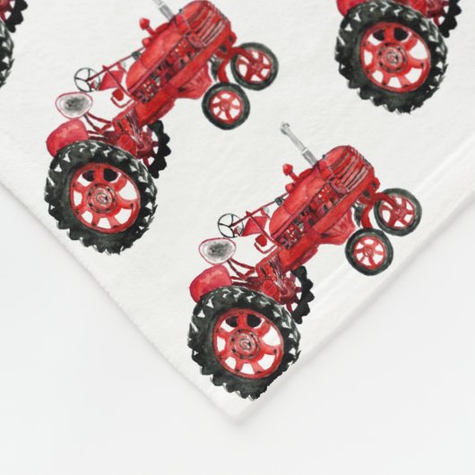 Couverture Polaire Ancien tracteur rouge (Coin)
