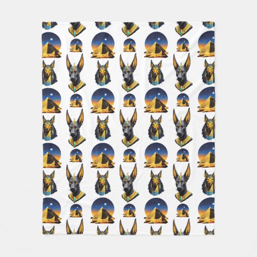 Couverture Polaire Ancienne Egypte Pyramide Anubis Motif Design (Devant)