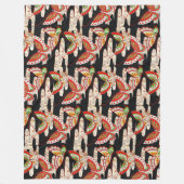 Couverture Polaire ANCIENS BULLETINS JAPONAIS Rouge Noir Blanc (Devant)