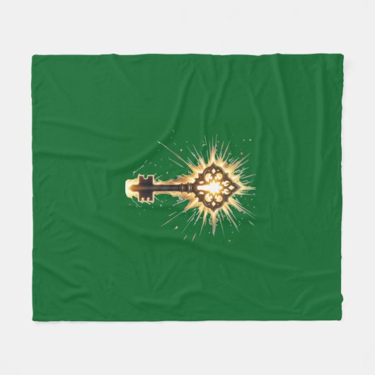 Couverture Polaire Ancient Fantasy Key with Magical Light – Radiant E (Devant (Horizontal))