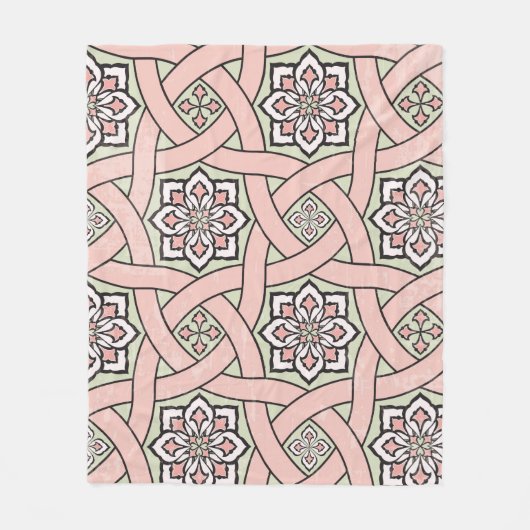 Couverture Polaire Ancient tile ornamental background,seamless patter (Devant)