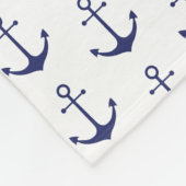 Couverture Polaire Ancrage bleu marine marine motif moderne (Coin)