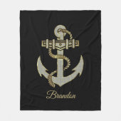 Couverture Polaire Ancrage de bateau nautique en argent et or (Devant)