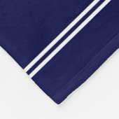 Couverture Polaire Ancrage et lignes marines bleu et blanc (Coin)