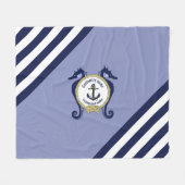 Couverture Polaire Ancrage nautique/hippocampe/or/nom de personnalise (Devant (Horizontal))