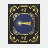 Couverture Polaire Ancrage nautique/phare noir/or/bleu (Devant)