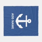 Couverture Polaire Ancre blanche Ajouter un nom Navy (Devant (Horizontal))
